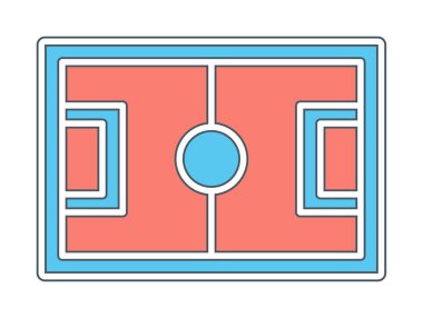 Basit futbol ikonu vektör illüstrasyonu