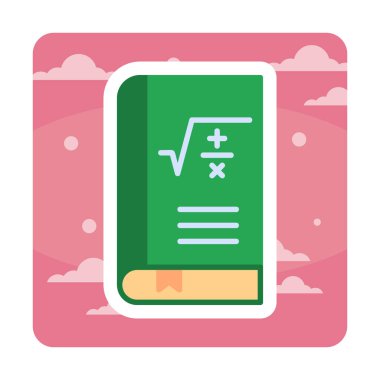 Matematik kitabı. Web simgesi basit illüstrasyon                         