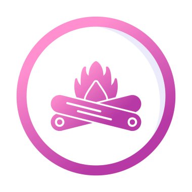 Basit düz ateş ikonu, illüstrasyon 