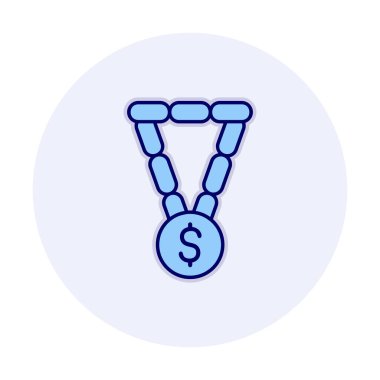 Dolar işaretli bilezik, vektör illüstrasyonu  