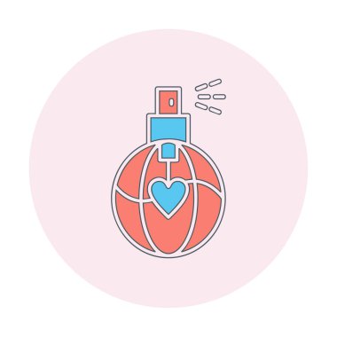 Kalp şekli simgesi olan parfüm şişesi 