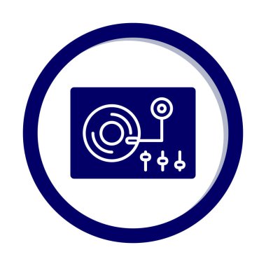 Basit vinil oynatıcı Turntable simgesi, vektör illüstrasyonu