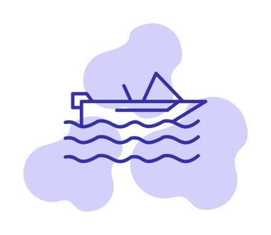 Basit Motorboat simgesi, vektör illüstrasyonu