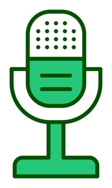 mikrofon yassı ikon. mikrofon logosu, vektör illüstrasyonu.