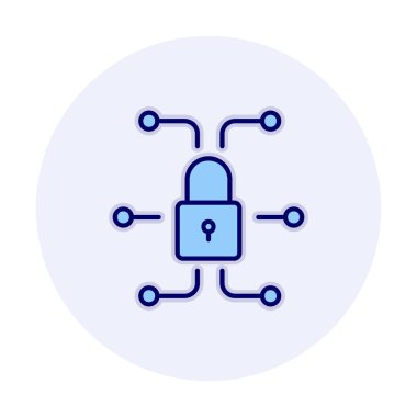 Ağ güvenlik simgesi, vektör çizim 