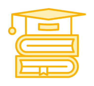 izole mezuniyet başlığı ve kitap simgesi