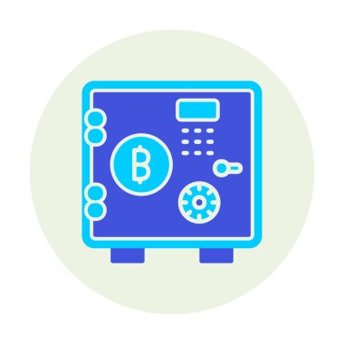 Bitcoin dolap simgesi, vektör illüstrasyonu 