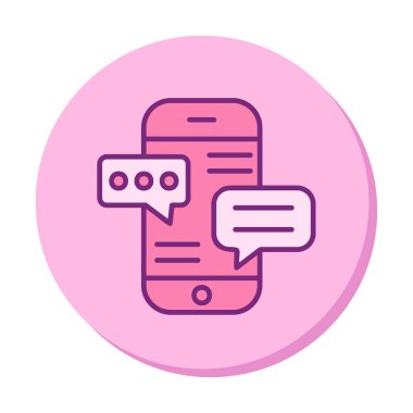 Basit akıllı telefon sohbet simgesi, vektör illüstrasyonu