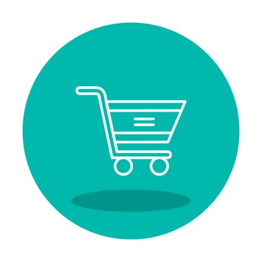  Alışveriş arabası simgesi, vektör çizimi basit tasarım