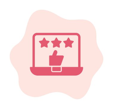 Geri besleme vektörü glifin düz simgesi. İyi İnceleme konsepti                    