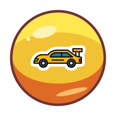 Yarış arabası simgesi, vektör illüstrasyon tasarımı