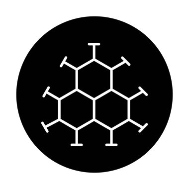 Basit molekül simgesi, vektör illüstrasyonu