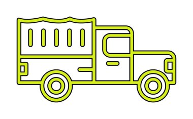 Askeri Kamyon ikonu vektör illüstrasyonu