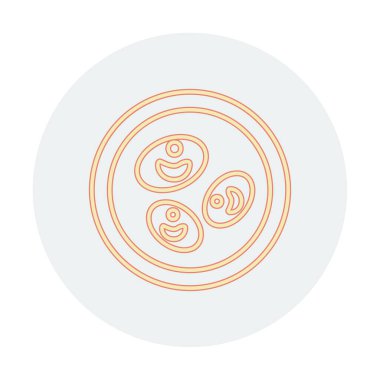 Bakteri petri kabı ve bakteri vektör simgesi 