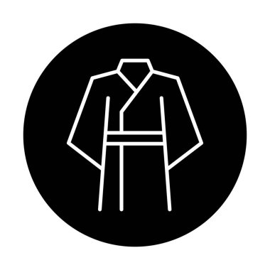Japon kimonosu ana hatları ikon vektör illüstrasyon tasarımı