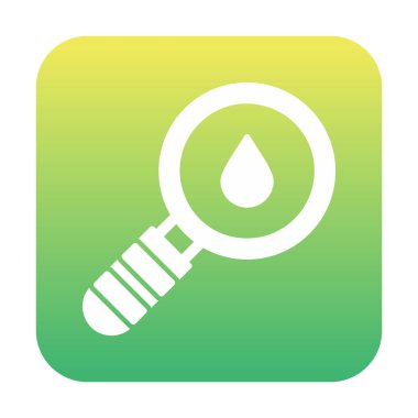 Loupe ikonu. Büyüteçteki su damlasının vektör çizimi