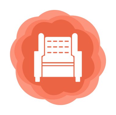 Koltuk yassı simgesi, vektör illüstrasyonu