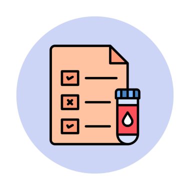 Tıbbi Test Raporu ikon vektör illüstrasyonu 