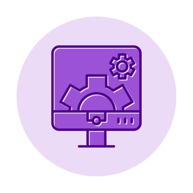 Bilgisayar ayarları simgesi, vektör çizim