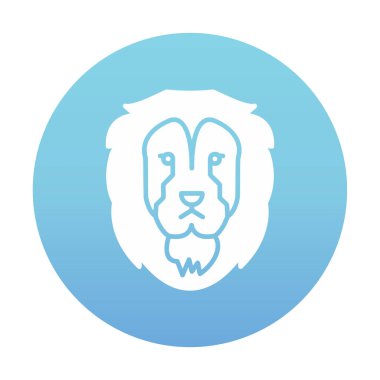 Aslan başı düz simgesi, vektör illüstrasyonu