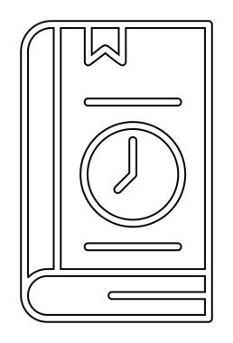 Kitap Zaman Sınırı simgesi, vektör illüstrasyonu 