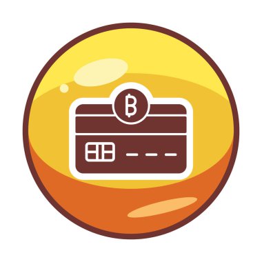 Bitcoin cüzdan simgesi, bitcoin simgesi olan kredi kartı, vektör illüstrasyonu 