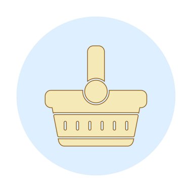 piknik sepeti web simgesi, vektör illüstrasyonu 