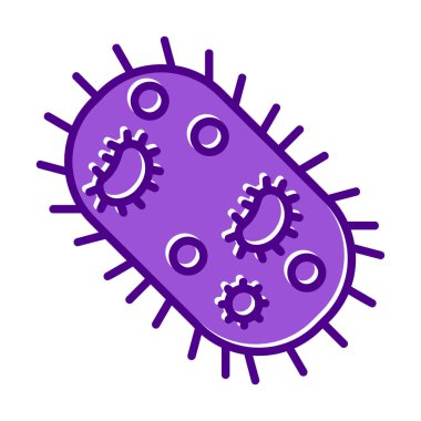 düz mikroorganizma ikon vektör çizimi 