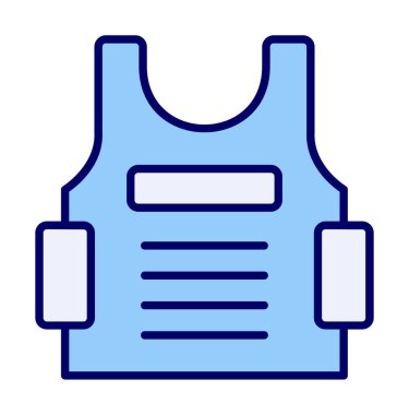 Kurşun geçirmez yelek ağ simgesi, vektör illüstrasyonu