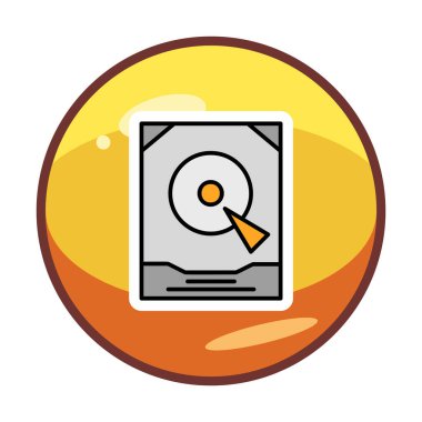 Basit Sabit disk simgesi, vektör illüstrasyonu