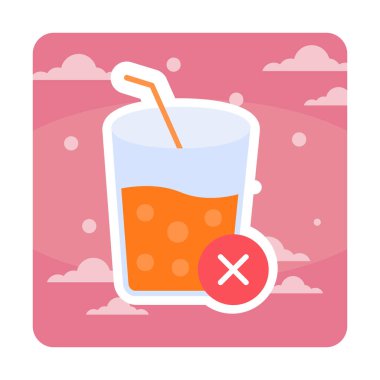 Meyve suyu işareti yok. Web simgesi basit illüstrasyon 