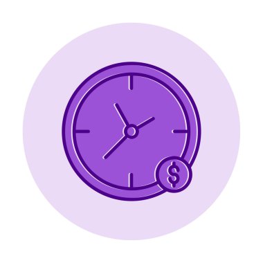 Zaman Para saat simgesi vektör illüstrasyonudur