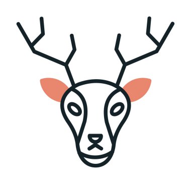 Geyik. Web simgesi basit illüstrasyon