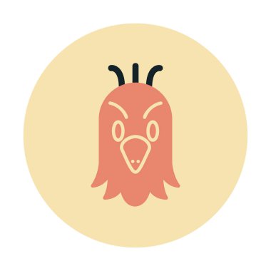 düz papağan başı logo vektör çizimi