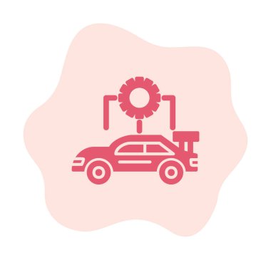 Araba servisi ikon vektör çizimi. Otomobil Yapılandırması             