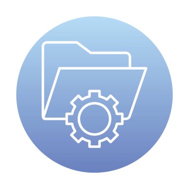 Basit Veri Yönetimi simgesi, vektör illüstrasyonu