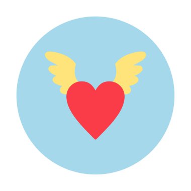 Melek Kalbi ikonu, vektör illüstrasyonu 