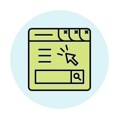 Basit web sayfası simgesi, vektör illüstrasyonu