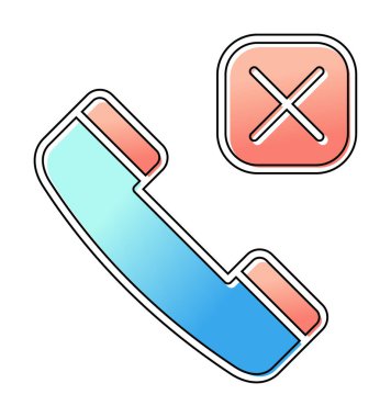 Arama telefonu Reddedilmiş simge vektör illüstrasyonu 