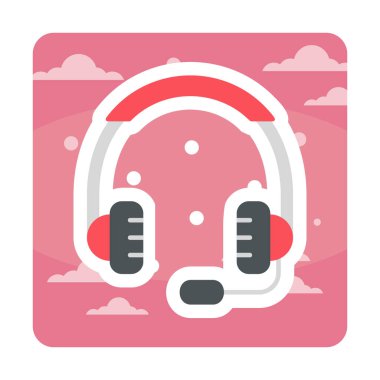 kulaklıklar düz simge, vektör illüstrasyonu