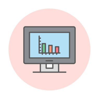 Basit Analitik simge, vektör illüstrasyonu