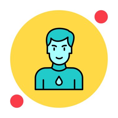 Basit Survivor kişi avatar simgesi, vektör illüstrasyonu