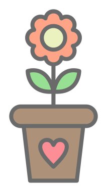 çiçek saksısı vektör illüstrasyonu