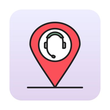 konum pin simgesi, vektör illüstrasyonu basit tasarım