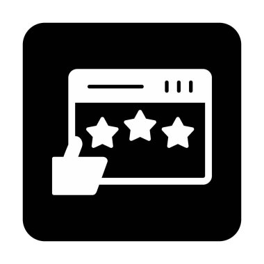  düz Review simge vektör illüstrasyon tasarımı