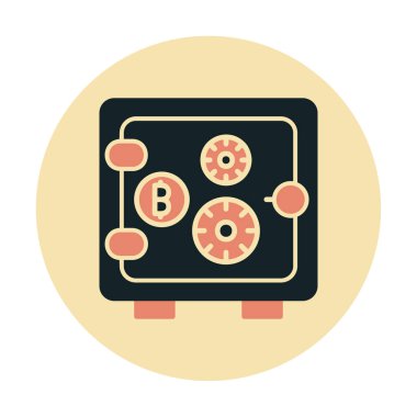 Bitcoin şifreleme kilidi simgesi vektörü 