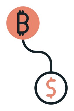 Bitcoin kripto döviz vektör çizimi 