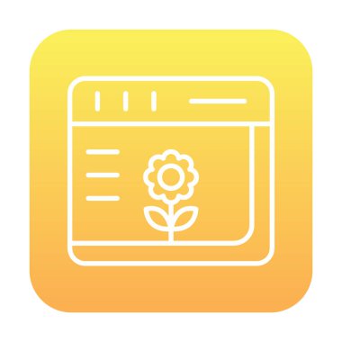 Basit Web Tarayıcı simgesi, vektör illüstrasyonu