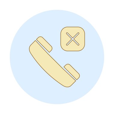 Arama telefonu Reddedilmiş simge vektör illüstrasyonu 