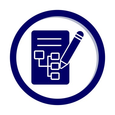 Kalem simgesi ile yazma Planı, vektör illüstrasyonu basit  